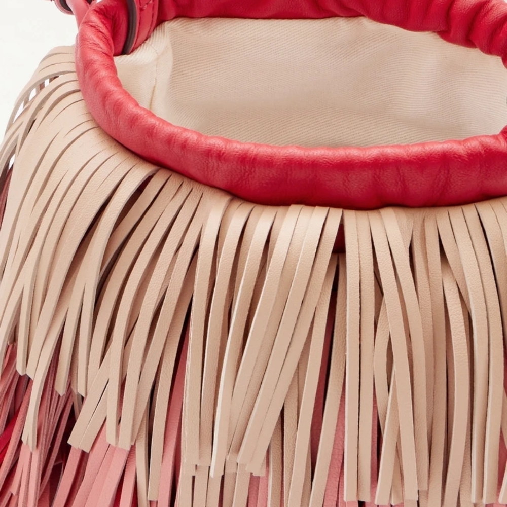 Zimmermann Unique Purse Coral Pink Fringe Crossbody Bag - Picture 9 of 16